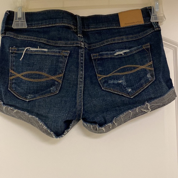 Abercrombie & Fitch, Size:00/24, Dark Wash Ripped Shorts - Picture 2 of 3